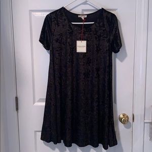 Black Velvet Shift Dress NEW